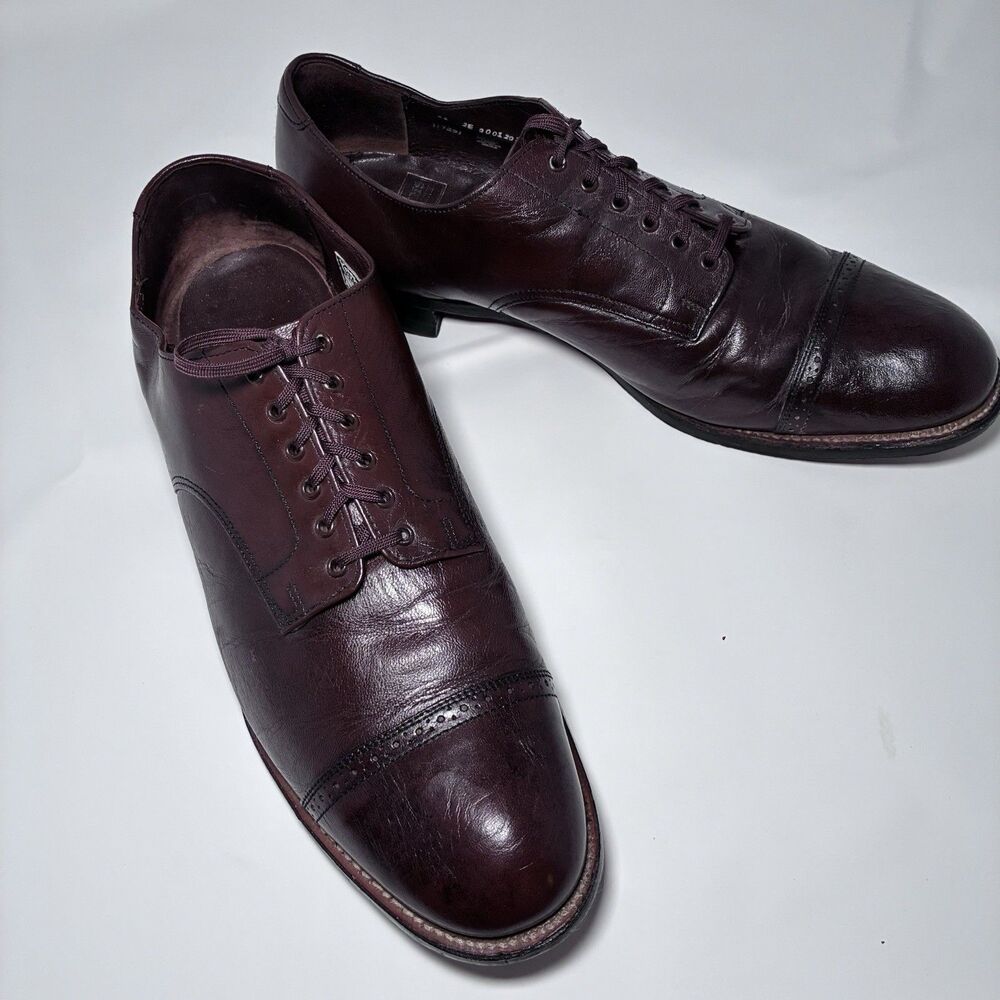 STACY ADAMS 00014 'Madison' Cap Toe OXFORD Men's Shoes SIZE 11 EE Brown Leather
